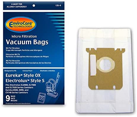 9 Electrolux Type S Vacuum Cleaner Bags Fits: Oxygen, Jet Maxx, and Harmony Canisters