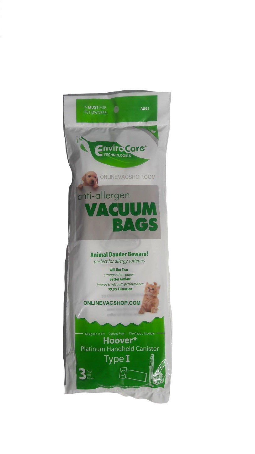 3 Pack Hoover Type I Hepa Filtration Allergen Vacuum Bags